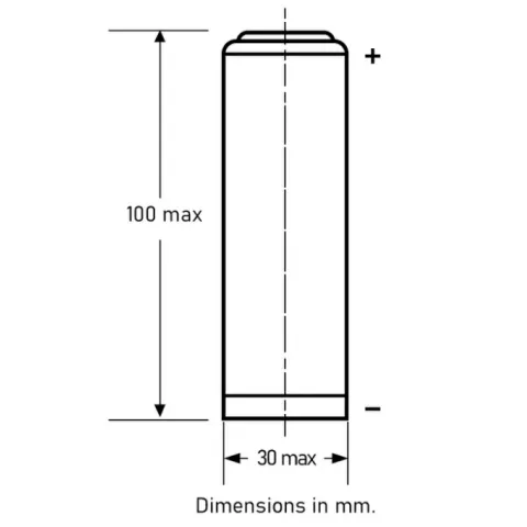 Lithium Socl2 Battery 3.6V 30MM